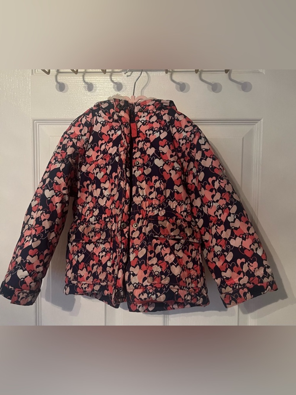 OshKosh B’gosh Girls Winter Coat Heart Print Size 3T Hooded Jacket